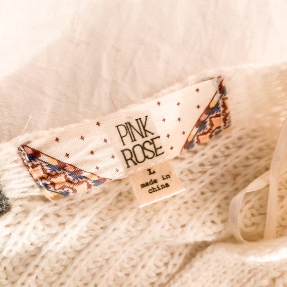 EUC Pink Rose Chunky Knit Cardigan - Picture 2 of 5